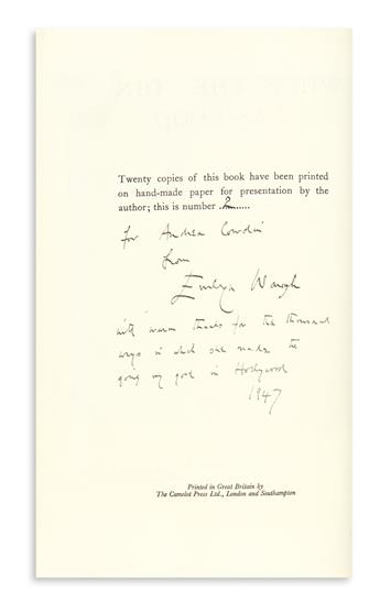 WAUGH, EVELYN. When the Going Was Good.